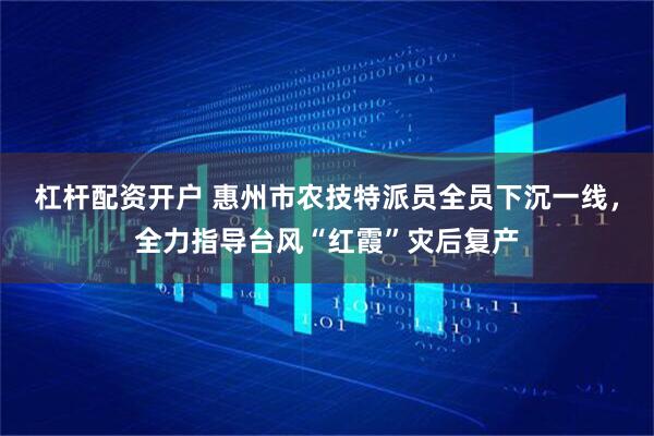 杠杆配资开户 惠州市农技特派员全员下沉一线，全力指导台风“红霞”灾后复产